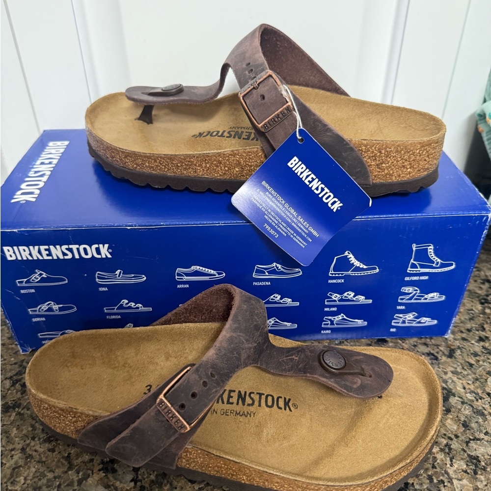 Birkenstock Sandals Size EU 36 Gizeh BS Habana Dark Brown New In Box NWT
